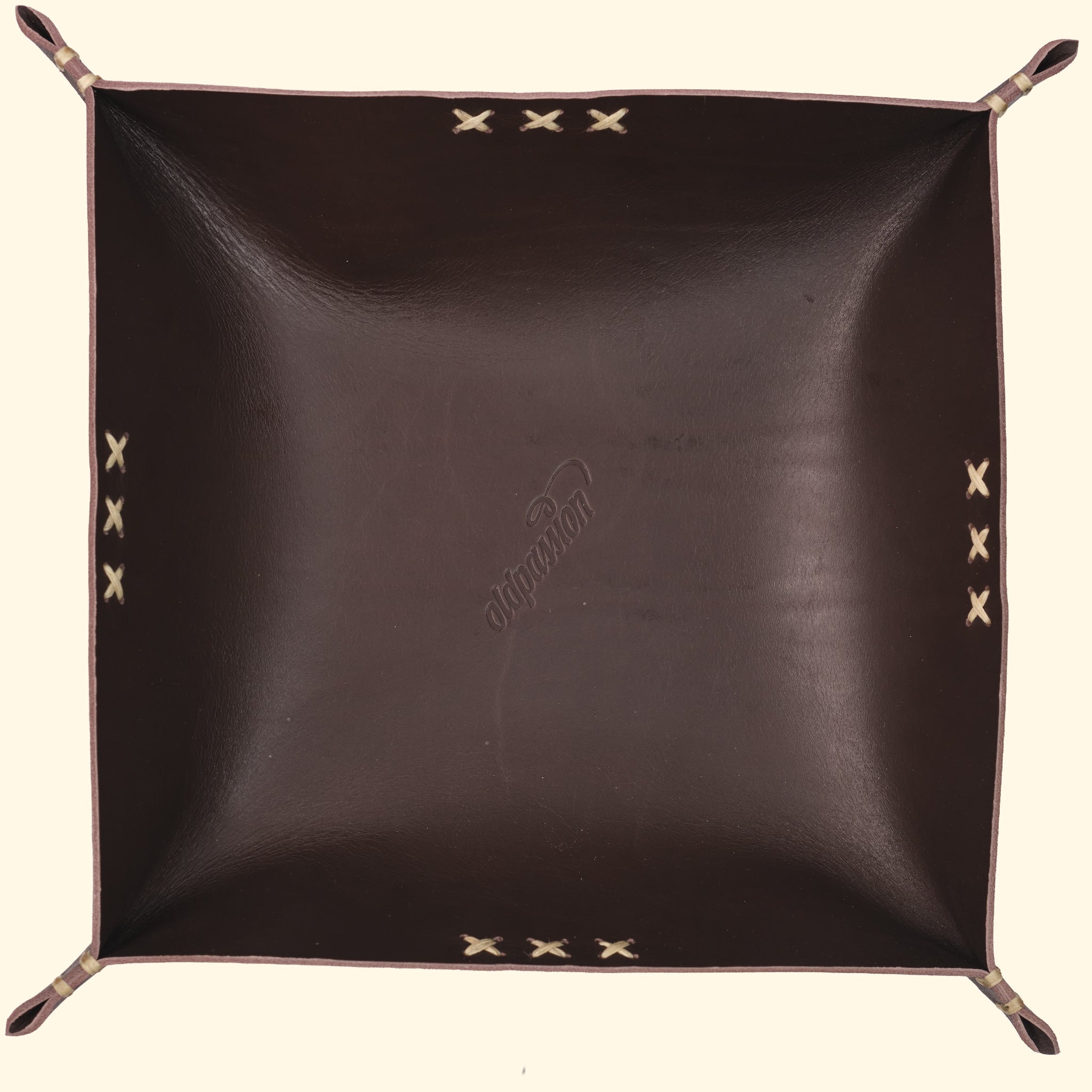 op leather tray, Dunkelbraun, Vorderseite