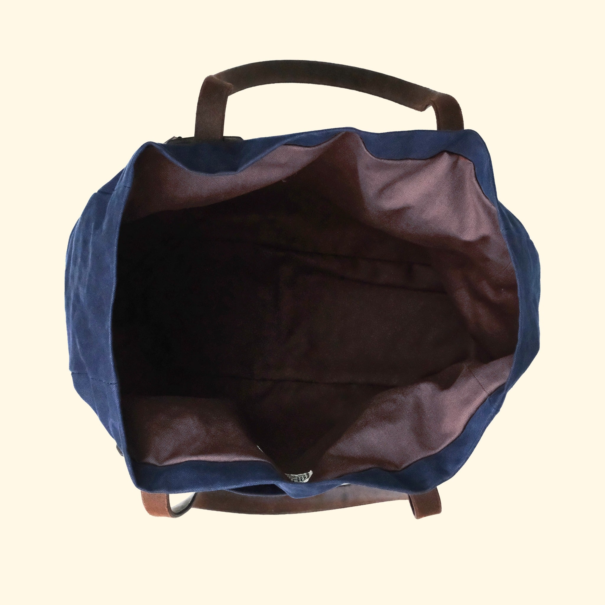 Canvas Tote Bag No.1, marine, Innenansicht der geöffneten Tasche von oben