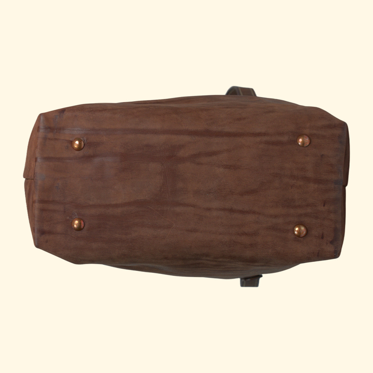 Leather Tote Bag No.1, braun gesprenkelt, Unterseite mit vier Bodenfüssen