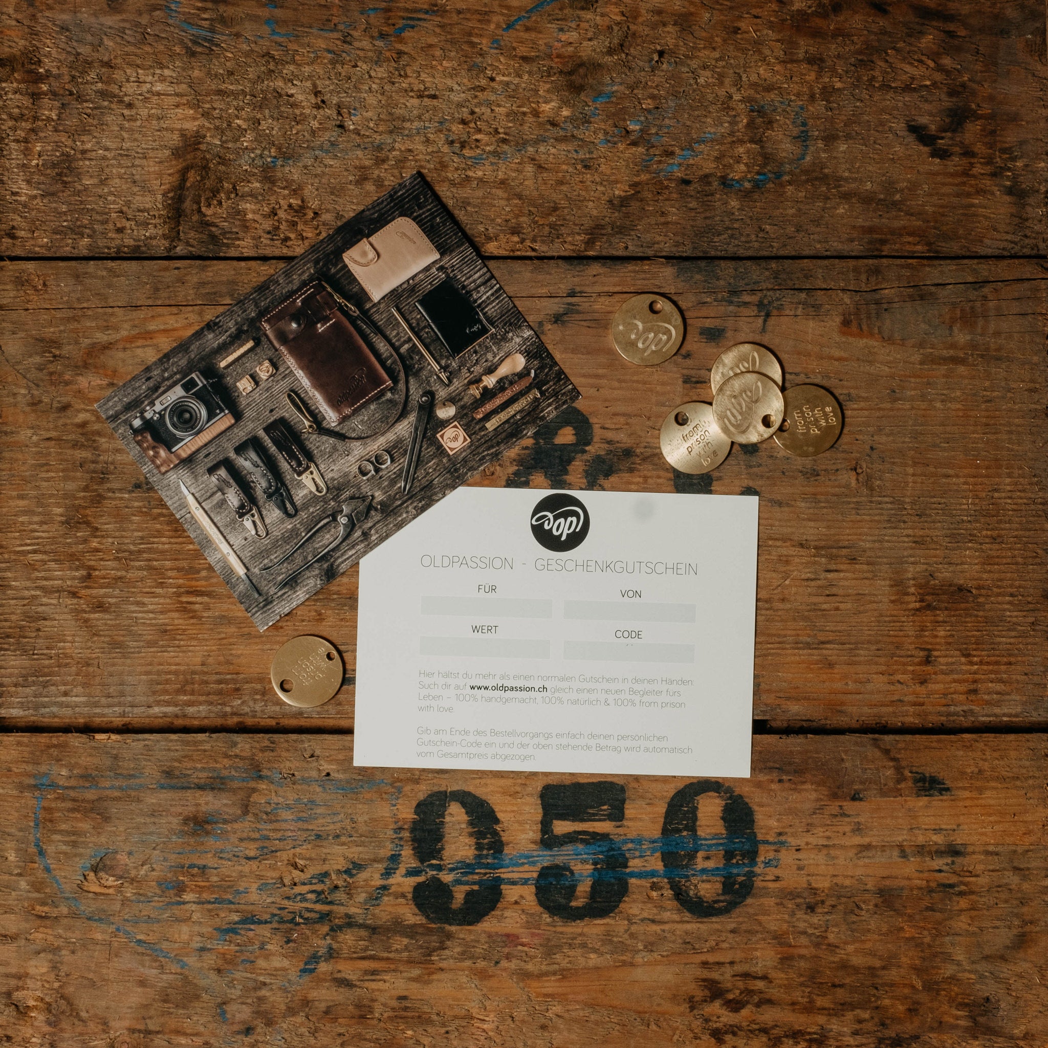 oldpassion Geschenkgutschein Flatlay