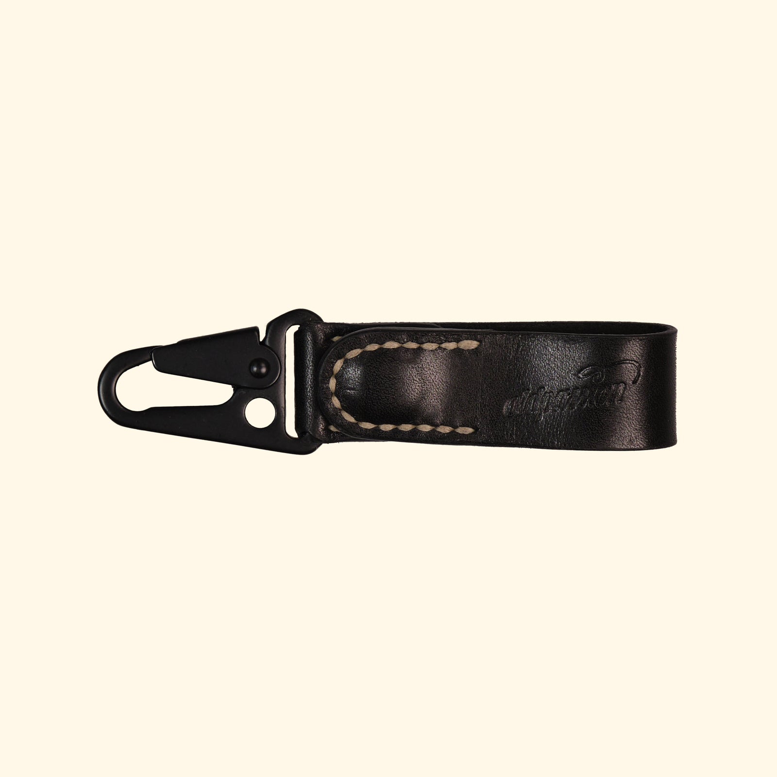 Leather-Key-Clip-aussergewöhnlicher-Schlüsselanhänger-aus-Echtleder-schwarz-black-clip-vorderseite-oldpassion-from-prison-with-love