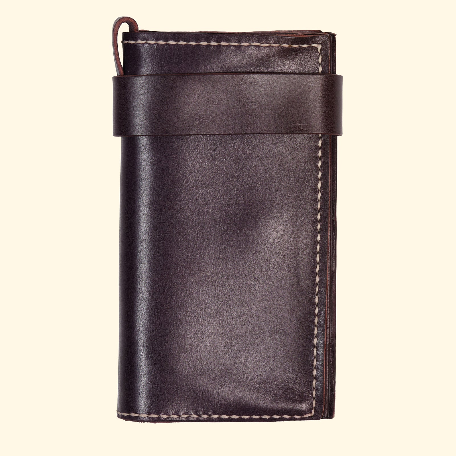 Long-Wallet-Maximum-Style-hangefertigtes-Leder-Portemonnaie-purple-rueckseite-oldpassion-from-prison-with-love