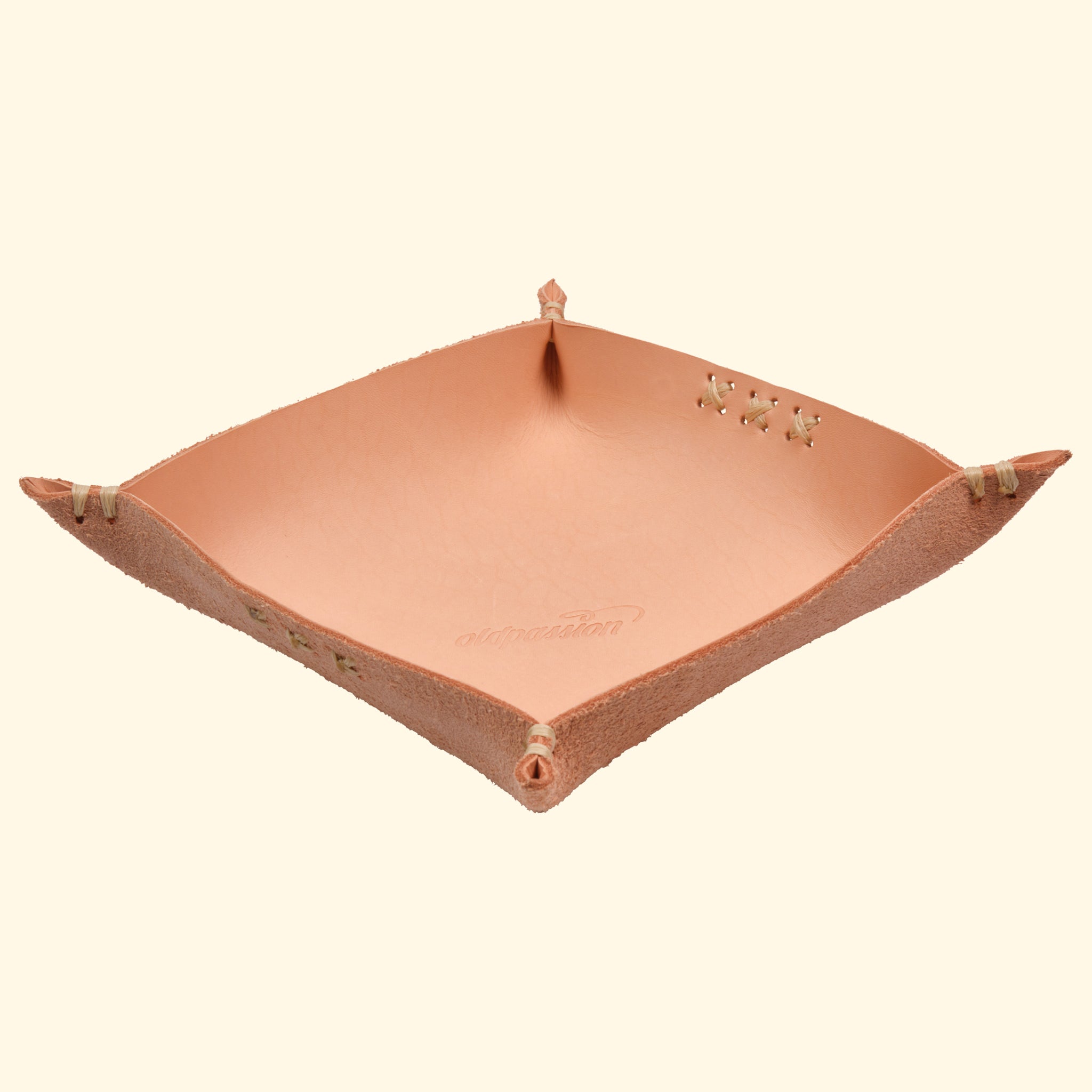 op leather tray, Nature