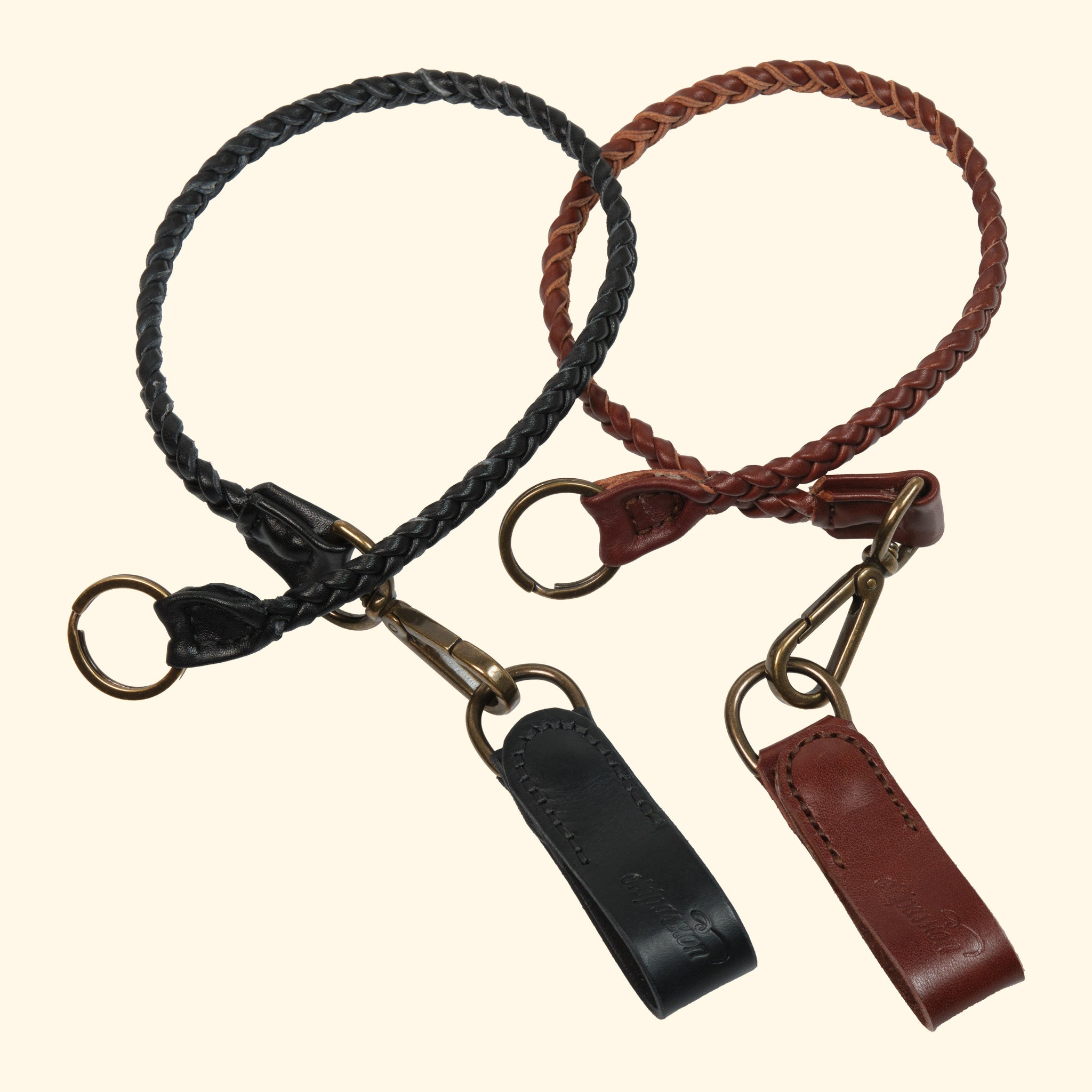 Braided Leather Lanyard, Black