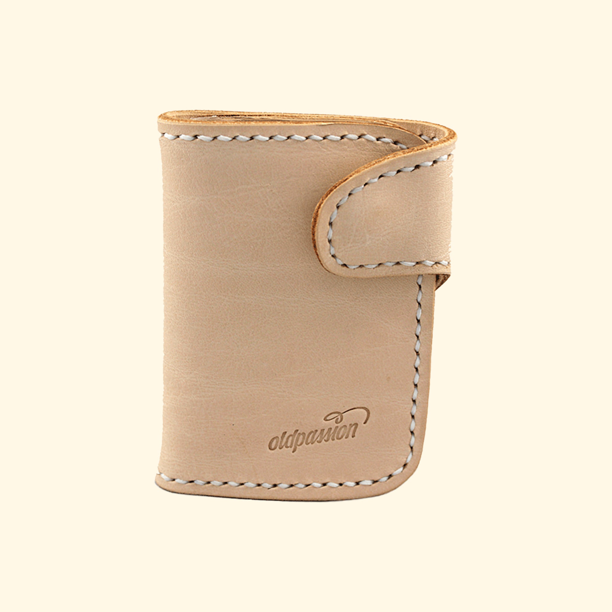 Snap Wallet nature, Vorderseite aus Leder, oldpassion