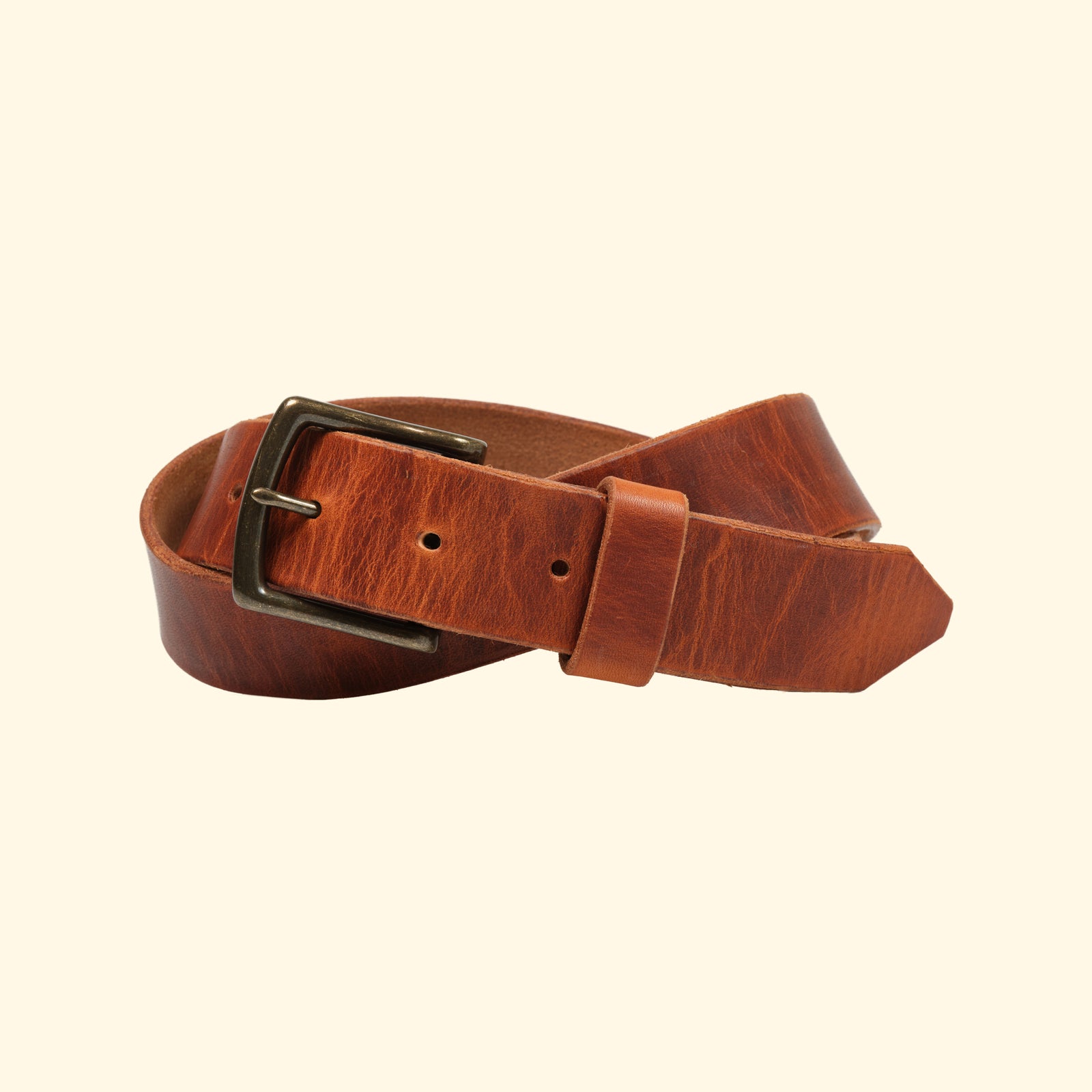 op-belt-langlebiger-Ledergürtel-auf-Mass-english-tan-antique-schnalle-frontview