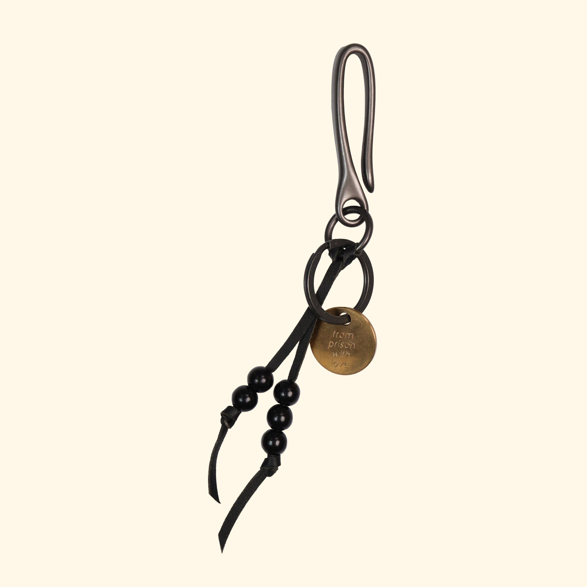 Japanese Fish Hook Key Chain, Black