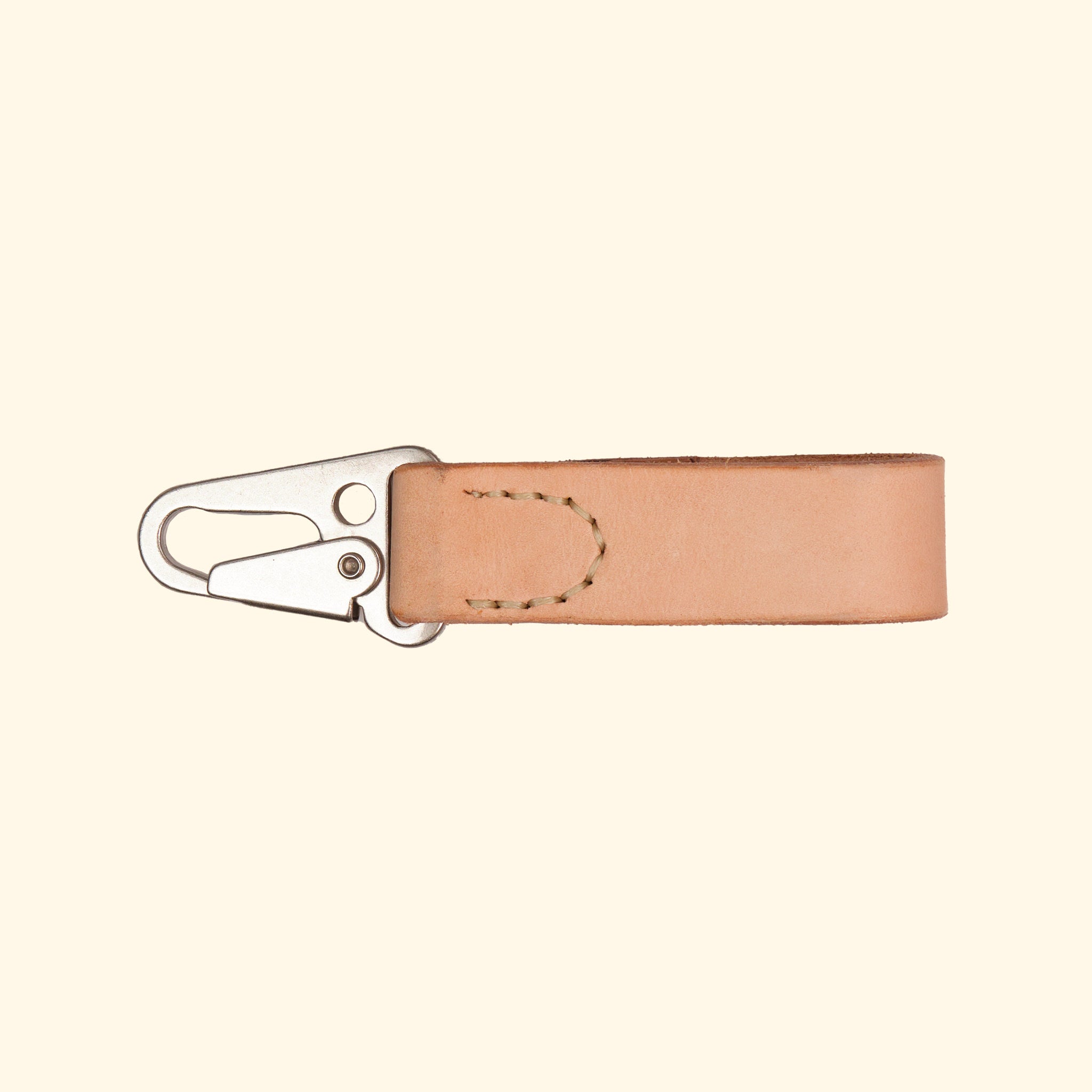 Leather Key Clip, Nature, Rückseite