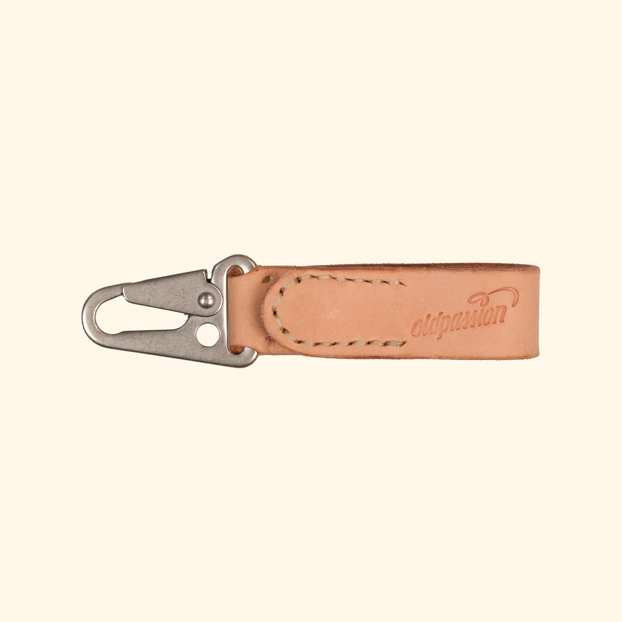 Leather Key Clip, Nature, Vorderseite
