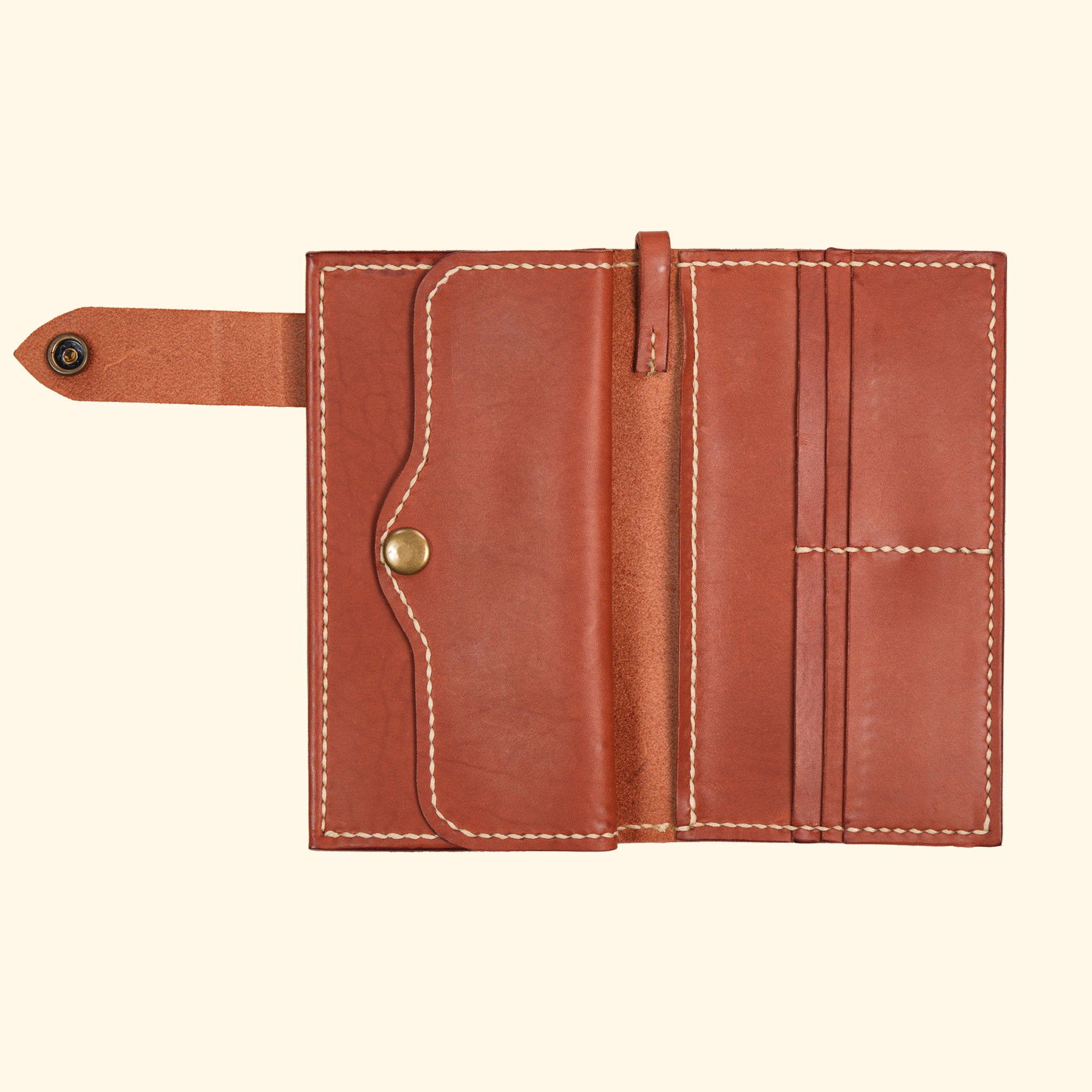 Long Wallet, Hellbraun, Vorderseite, geöffnet