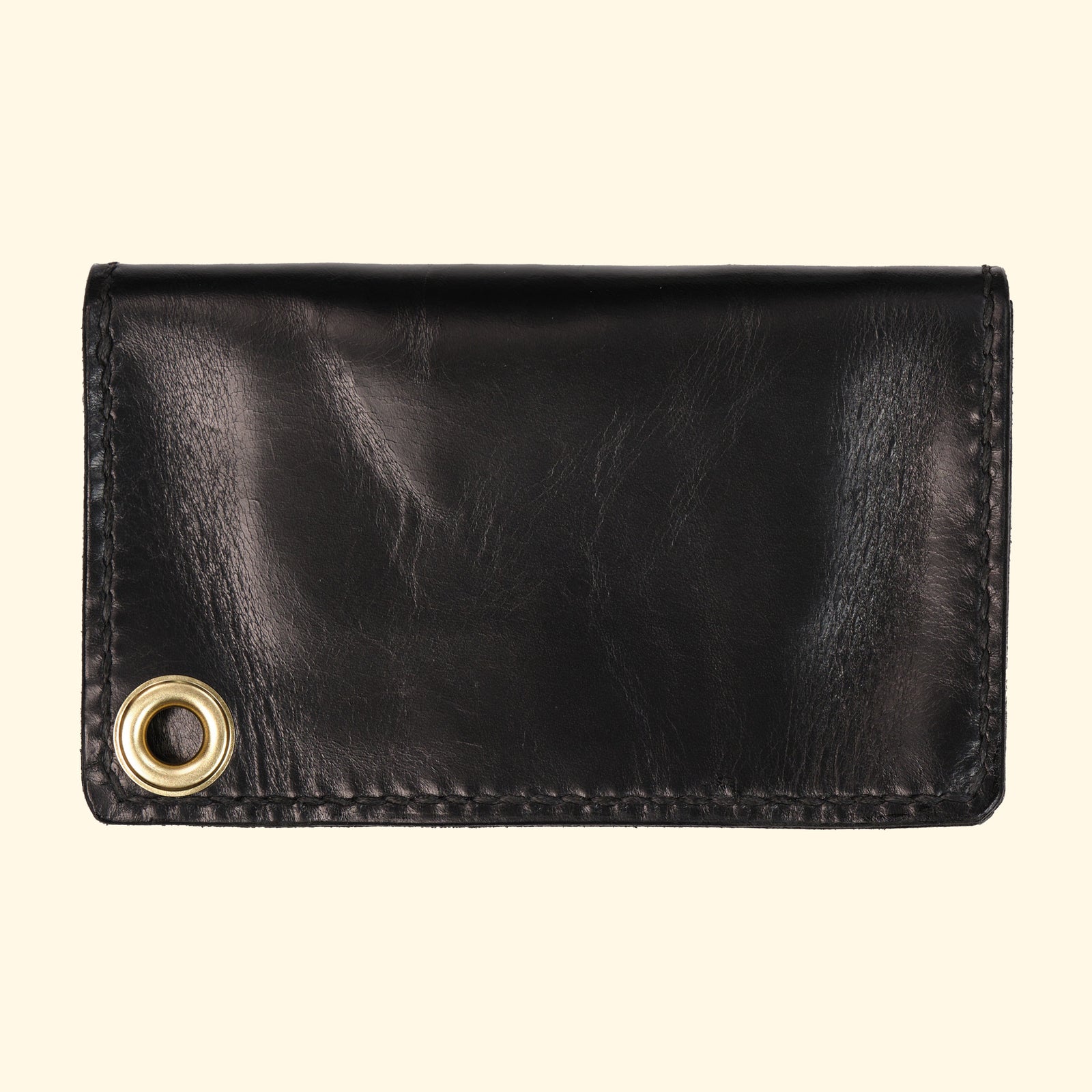 Trucker-Wallet-Extravagantes-Leder-Portemonnaie-schwarz-Leder-gold-hardware-oldpassion-from-prison-with-love-Rueckseite