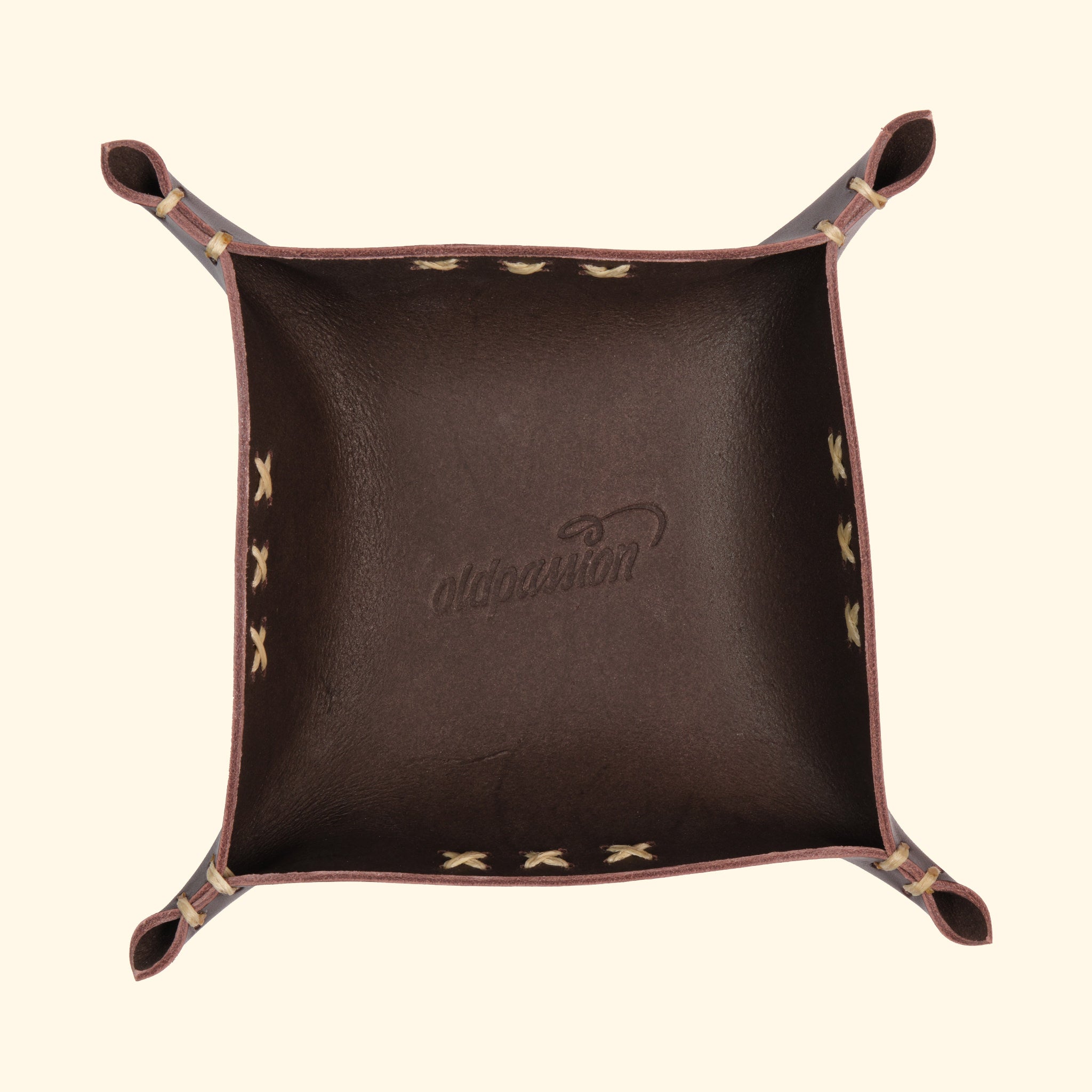 op leather tray, Dunkelbraun, Vorderseite