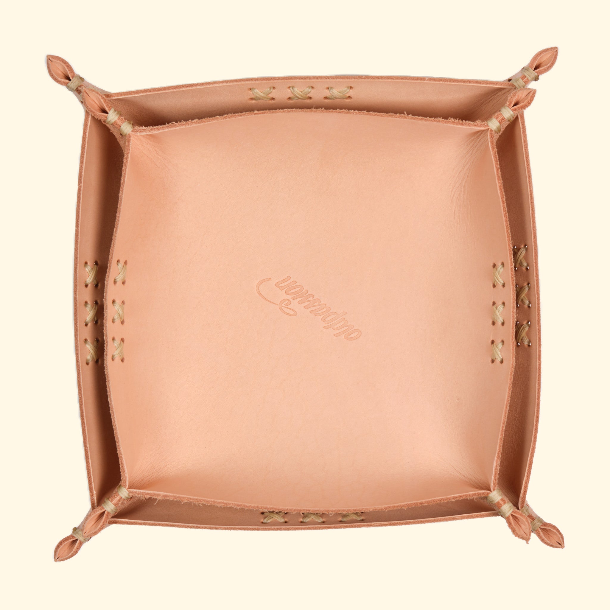 op leather tray, Nature