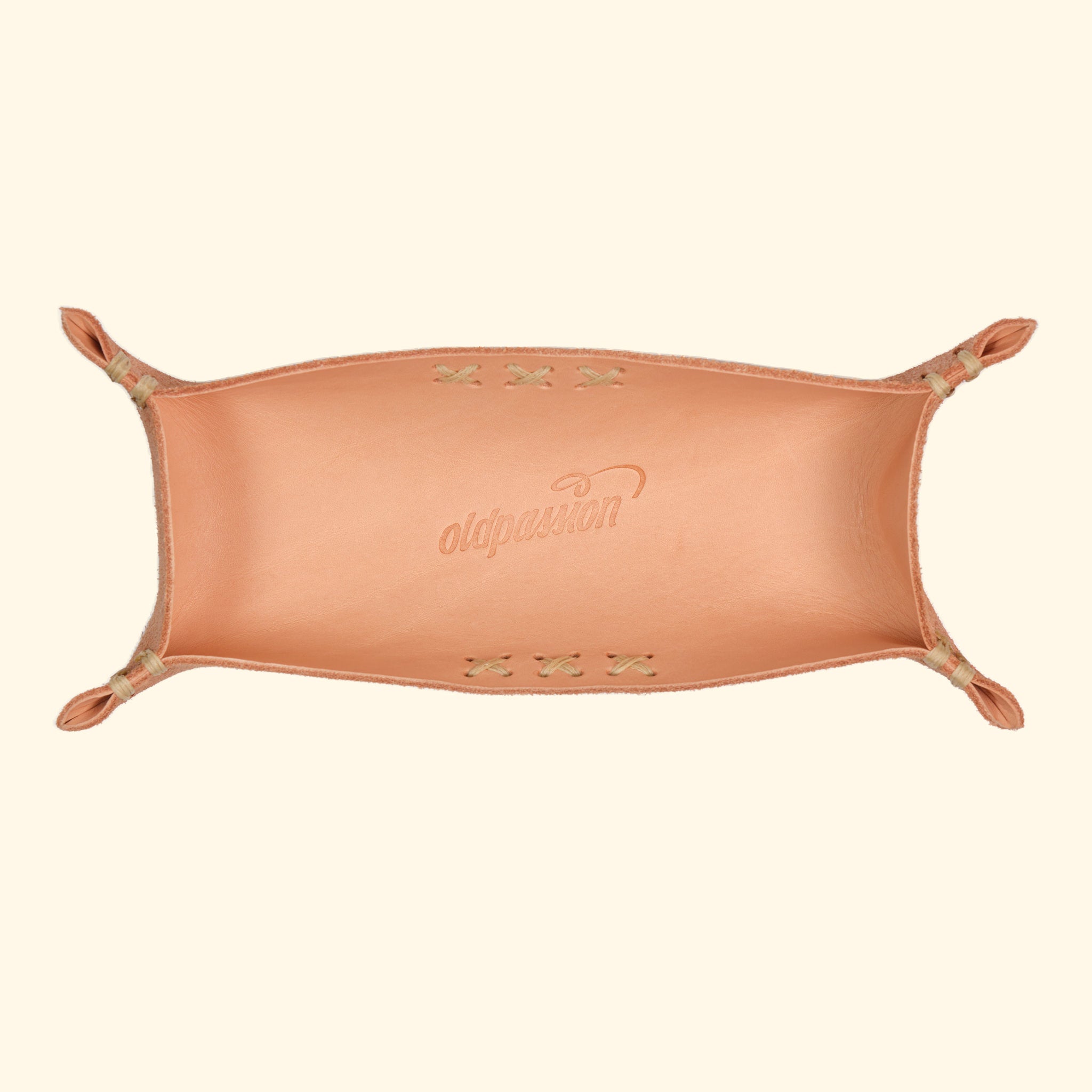 op leather tray, Vorderseite